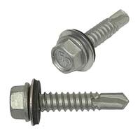 #14 X 1-1/2" HWH Sheeting, Self-Drilling Screw, w/Bonded Washer, Coated